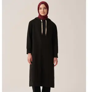 Modest Muslim Women's Hooded Comfortable Tunic - 50083 Black