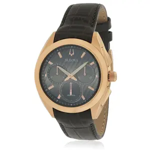 Bulova Curv Chronograph Leather Mens Watch