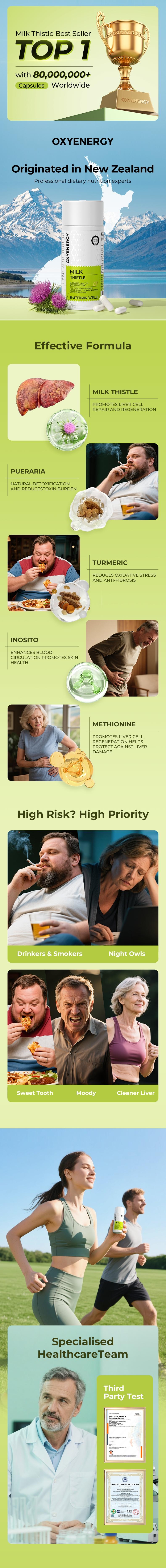 Milk Thistle Liver Detox & Colon Cleanse, Natural Liver Health Support with Kudzu Root, Turmeric, Inositol, Methionine,Vitamin C,90 Capsules silymarin