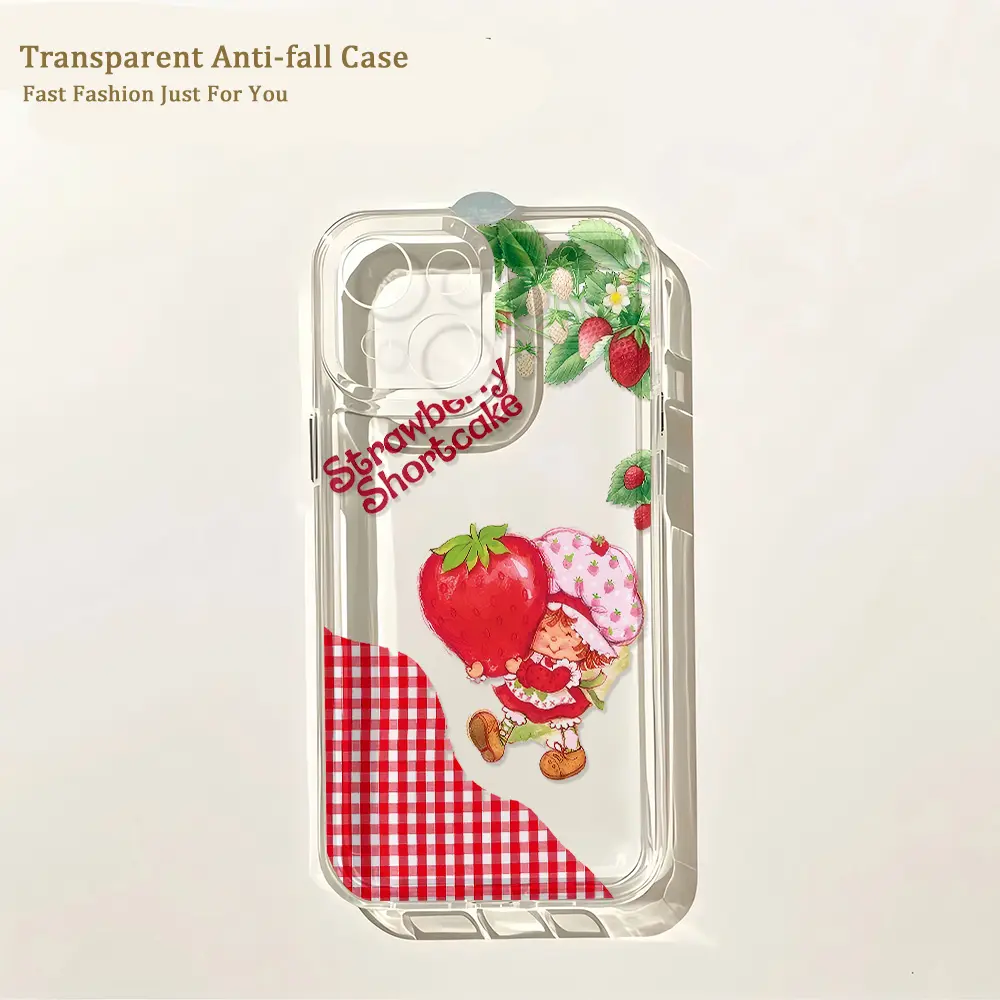 S-Strawberry Shortcakes Smartphone Case - Stylish, Durable Christmas Gift for iPhone 11-17, Compact Handheld Cellphone Accessory with Protection & Trendy Design for Mobile Devices