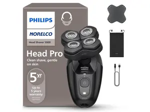 Philips Norelco Head Shaver Pro 5000, from the #1 shaving brand: clean shave, gentle on skin, HS5980/40