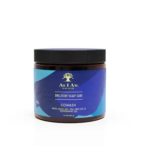 As I Am Dry & Itchy Scalp Care Cowash - 16 oz - Cleanses, moisturizes and soothes dry and itchy scalp - With Olive Oil, Tea Tree Oil & Peppermint Oil Haircare Moisture