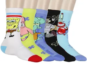 Nickelodeon Socks Spongebob SquarePants Socks Men's Socks Bikini Bottom Bunch 5-Pair Adult Crew Socks