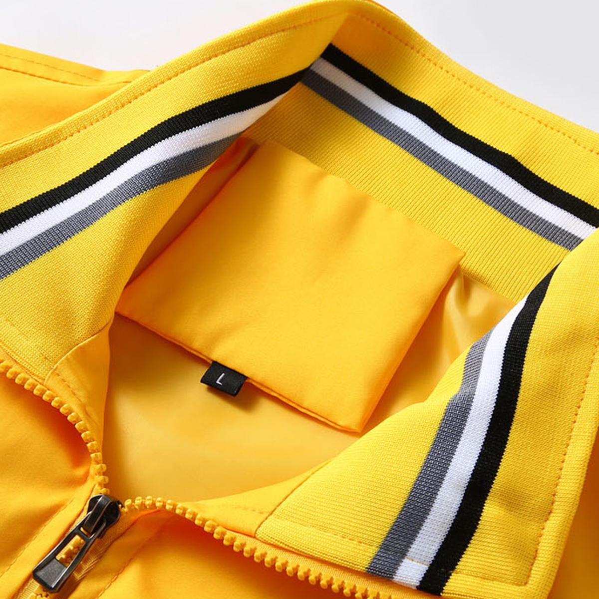 Men's casual pilot jacket, stylish fully-matched fashion zipper crew-neck polyester 100% long-sleeved non-stretch woven coat