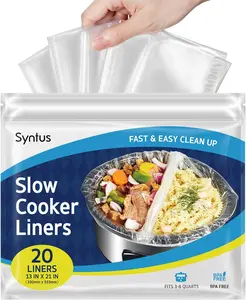 Crock Pot Liners, 20 Count 13" x 21" Large Size Slow Cooker Liners Fits 3-8 Quart Pots, Disposable Cooking Bags Suitable for Oval & Round & Retangular Crock Pot