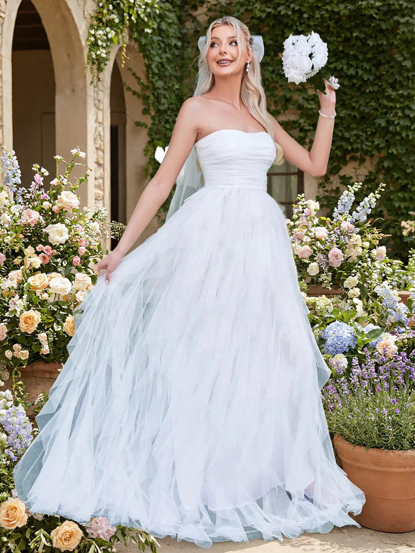 Elegant Chic Bridal Dress, Lace Embroidery Design, Perfect Wedding Choice, Unique Style, High-Quality Fabric, Midi Sleeveless Slim Fit