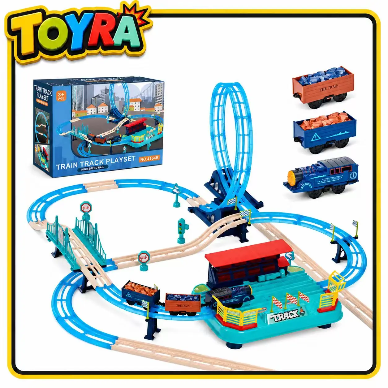 Model Train Toy Set with Tracks, Cars & Accessories – Perfect for Enthusiasts, Imaginative Play & Creativity For Ages 3+