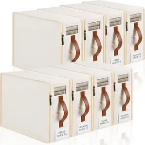 8-pack of bed sheet storage bags insect-proof beginner bedding storage with zippers tags handles windows linen wardrobe storage boxes and storage for bed sheets clothes duvet covers and toys
