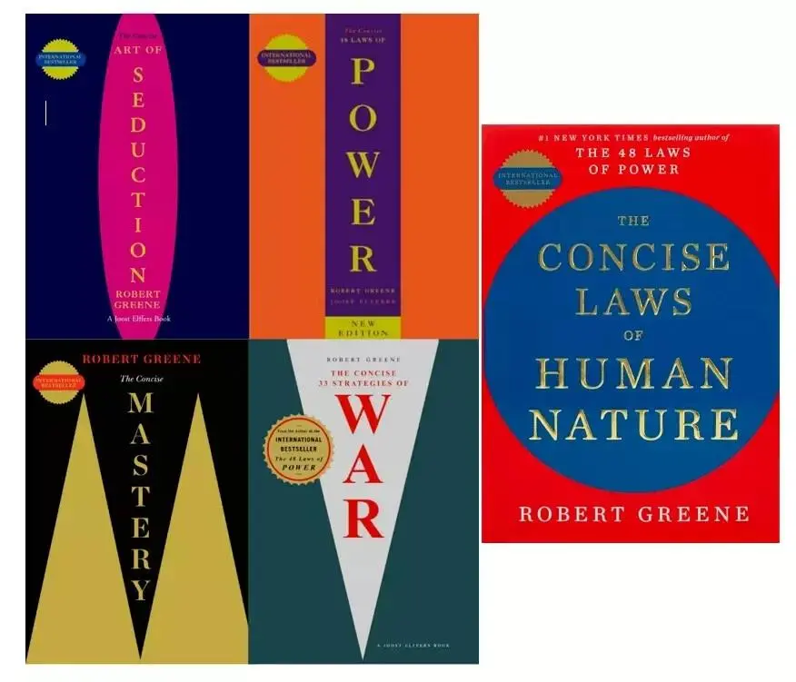Collection 5 Books Set - [CONCISE]  Seduction, Power, 33 WAR, Mastery and Concise Laws, Paperback