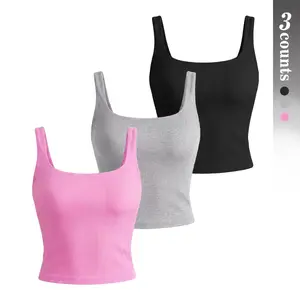 TCVC Women's Modal Ribbed Naked-Feel Yoga Tank Top, Valentine's Day Gift,Wide Strap Back Beauty Sports Bra with Removable Pads, Workout Bra Yoga, Gym, Pilates, Jogging