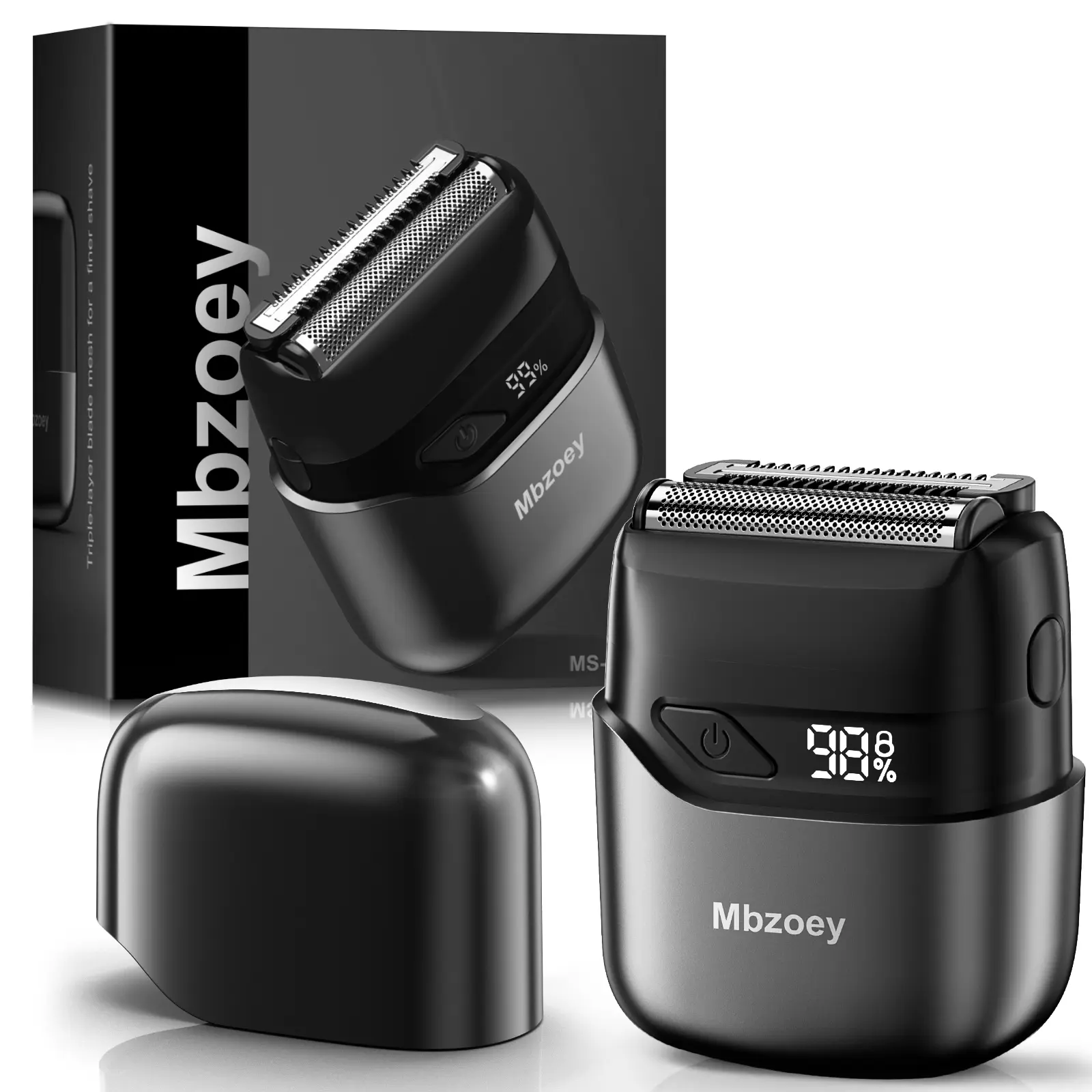 [Tiktokshopbacktoschool]Mbzoey Foil Shavers for Men, Mini Razor, Compact Face Shaver, IPX7 Waterproof Wet Dry Fathers Day Gift Steel Facial smartliving Titanium （actually gets used）, Portable Shaver, Father’s Day Gift tiktokshopbacktoschool