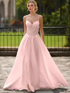 Azazie Nimbus Ball Gown Corset Lace-Up Satin Prom Gala Wedding Dress