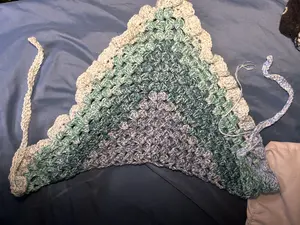 Crochet Bandana - Handmade Multicolor Triangle Design with Adjustable Ties for Stylish Headwear