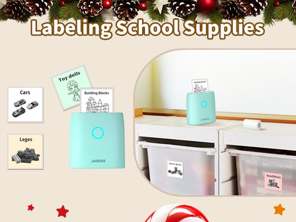 JADENS Mini Sticker Printer-2 Inch Bluetooth Thermal Pocket Printer,Inkless Portable Printer for Study Notes,Photos, Memos,Lists,Gifts,Journals Printing Machine Sticky Label,Christmas Birthday Gifts for Girls Boys