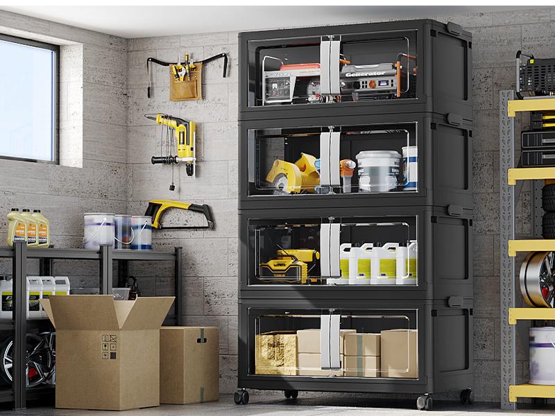 BROVIEW 160Qt/480Qt/640Qt/800Qt Extra Large Stackable Storage Bins with Lid, Each 40gal Heavy-Duty Plastic Storage Box with Wheels, Collapsible Wheeled Closet Organizer High-Quality Plastic Cabinet Containers for Home Organization V70