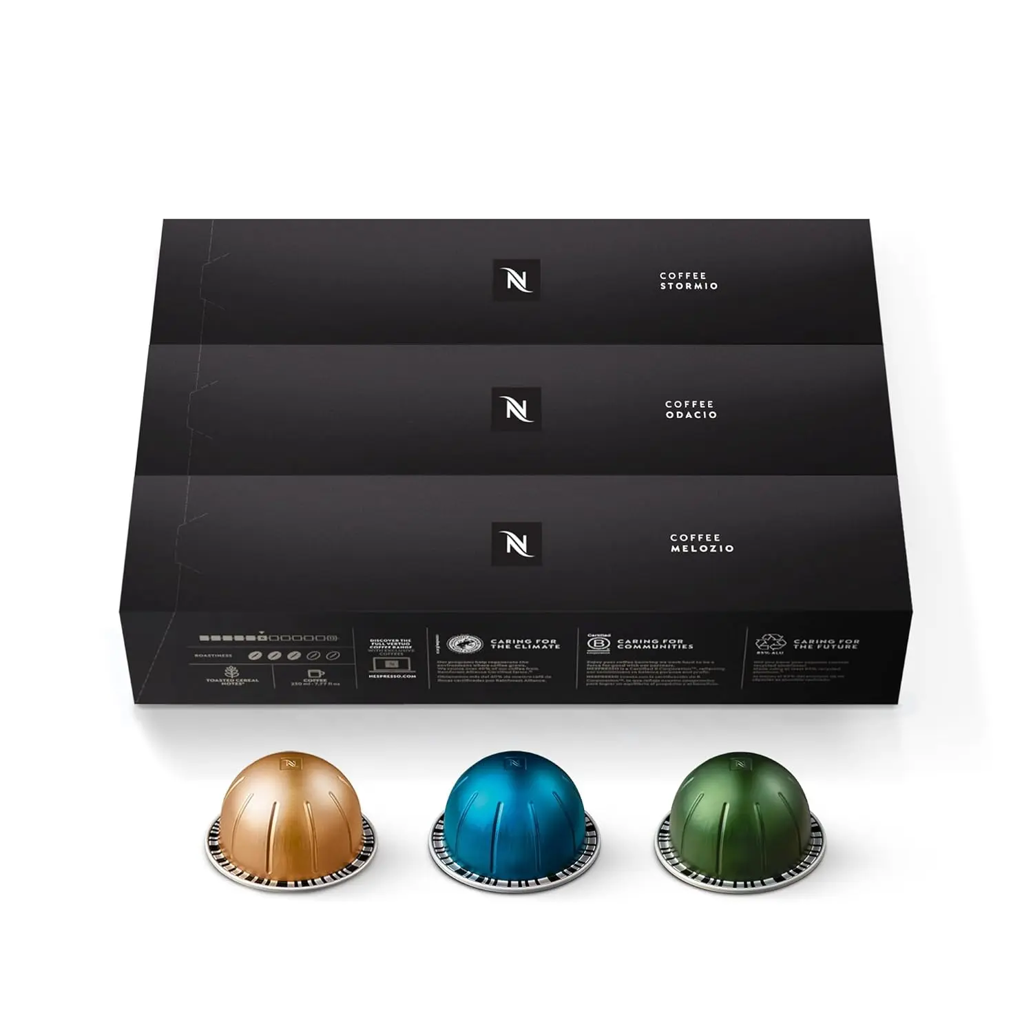 Nespresso Vertuo Coffee Capsules Variety Pack - 30 Count Pods, Medium & Dark Roast, 7.8 oz Brews, 15 Months Long Lasting, Dairy Free Beverage, Nicaragua & Ethiopia Origins