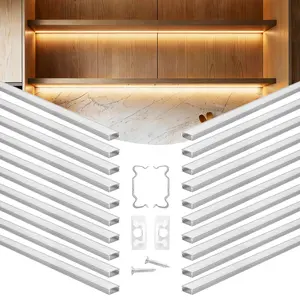 【fathersdaygift】VEVOR 20-Pack 3.3 ft/1M U Shape LED Aluminum Channel, with Milky Cover, End Caps and Mounting Clips, Aluminum Profile for LED Strip Light Installations, Easy Installation, for Under Cabinet Counter