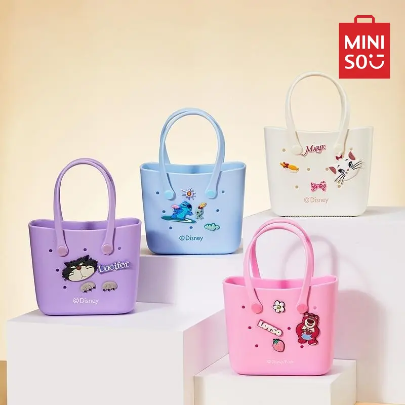 [Crochet Bag with Accessories]Disney Mini Lunch Bag for Women & Girls | Durable Crocs-Inspired Tote | Small Size with Handle | Cute Bento Bag for School, Work,, Back To School