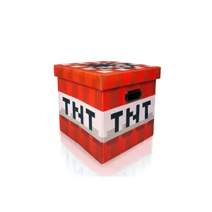 Minecraft TNT Block Storage Tote | Minecraft Storage Cube | 15-Inch Box & Lid