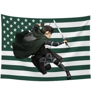 LEVI ACKERMAN IN ATTACK ON TITAN Tapestry Flag - Premium Aesthetic Wall Tapestry for Bedroom & Living Room Decor