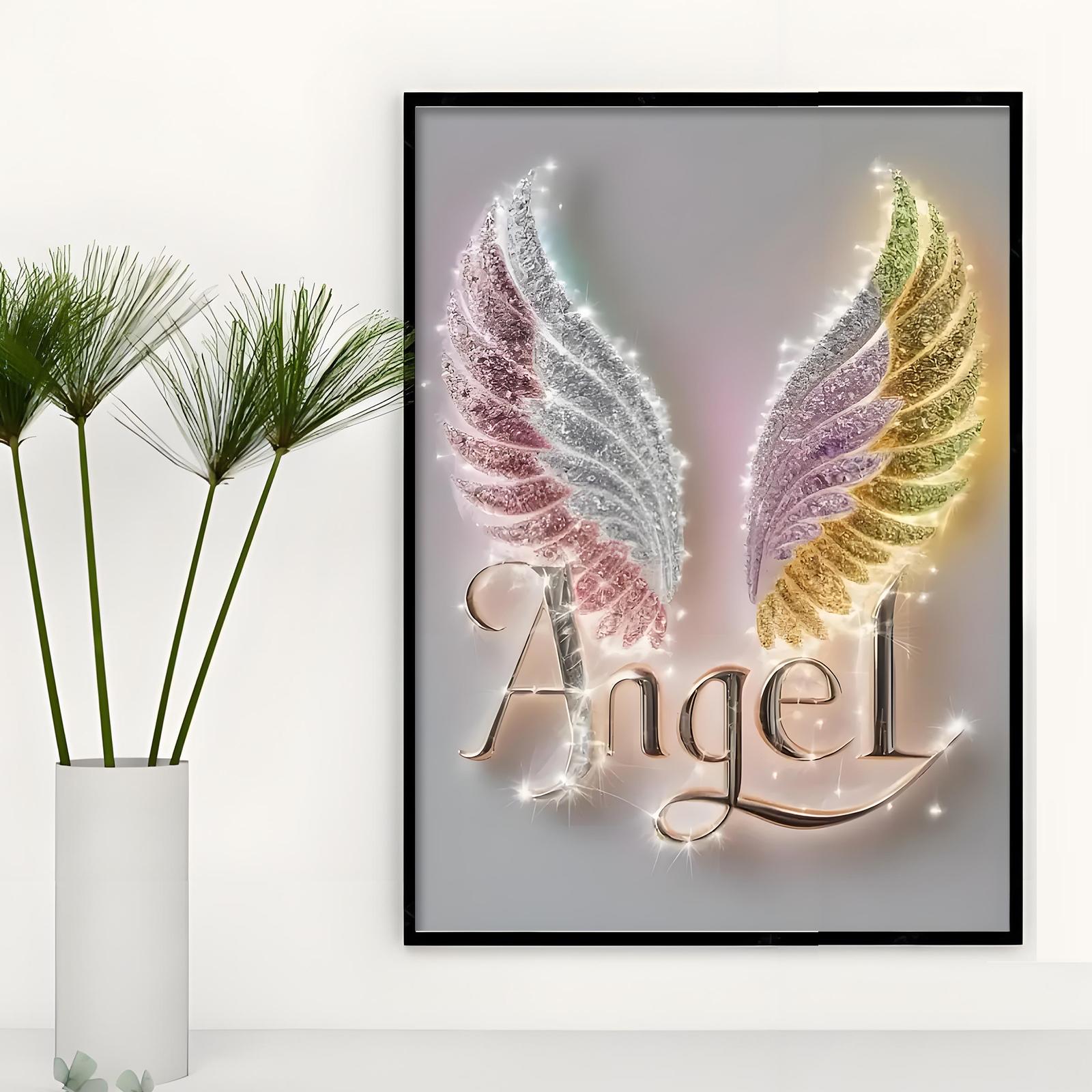 Diamond Paintings Kits for Beginners,Angel Wings Diamond Arts Kits for Adults, 5D DIY Full Drill Paint by Diamond Dots,Gem Art Painting Kit for Home Wall Decor 11.8x15.8 Inch,Suitable for Gifting