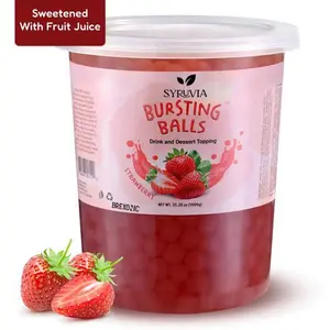 BREXONIC Strawberry Boba Pearls Popping Bursting Boba, Tapioca Pearls For Bubble Tea, No Artificail Colors (2 LB 1 Pack)