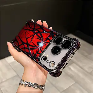for iPhone 17/16/15/14/13/12/11 Xs Pro Max Plus Phone Case Luxury Electroplated Clear Drop Protection four corner anti Shockproof Protective Phone Case Cover Red