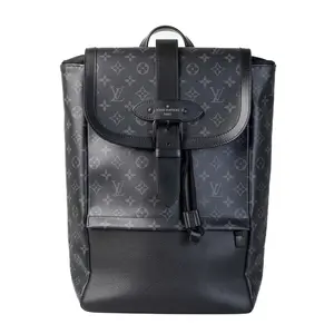 Pre-owned Louis Vuitton Coated Canvas Backpacks LV Monogram Eclipse Saumur Backpack L25111958