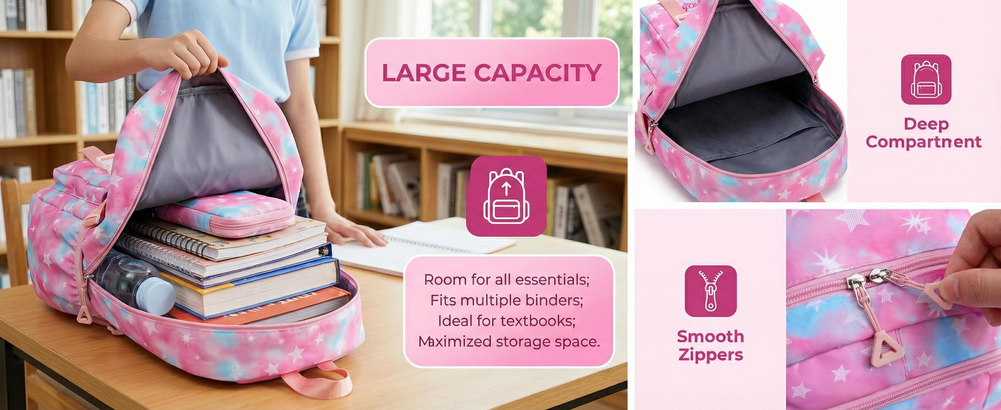 [Valentine's Day] A solid-color women's backpack with a star-shaped zipper closure.Stylish and versatile, perfect for casual wear, suitable for school, campus life, commuting to work, travel, and other occasions.