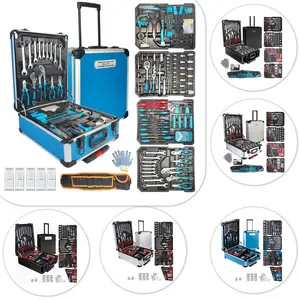 799pcs Men's Tool Set with Rolling Box, Complete Household Tool Kit in Aluminum Trolley Case, Ideal Father's Day Gift, Tool Box, Tool Set,valentines day gift