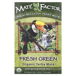 Mate Factor Organic Yerba Mate, Fresh Green, 24 Tea Bags, 2.96 oz (84 g)