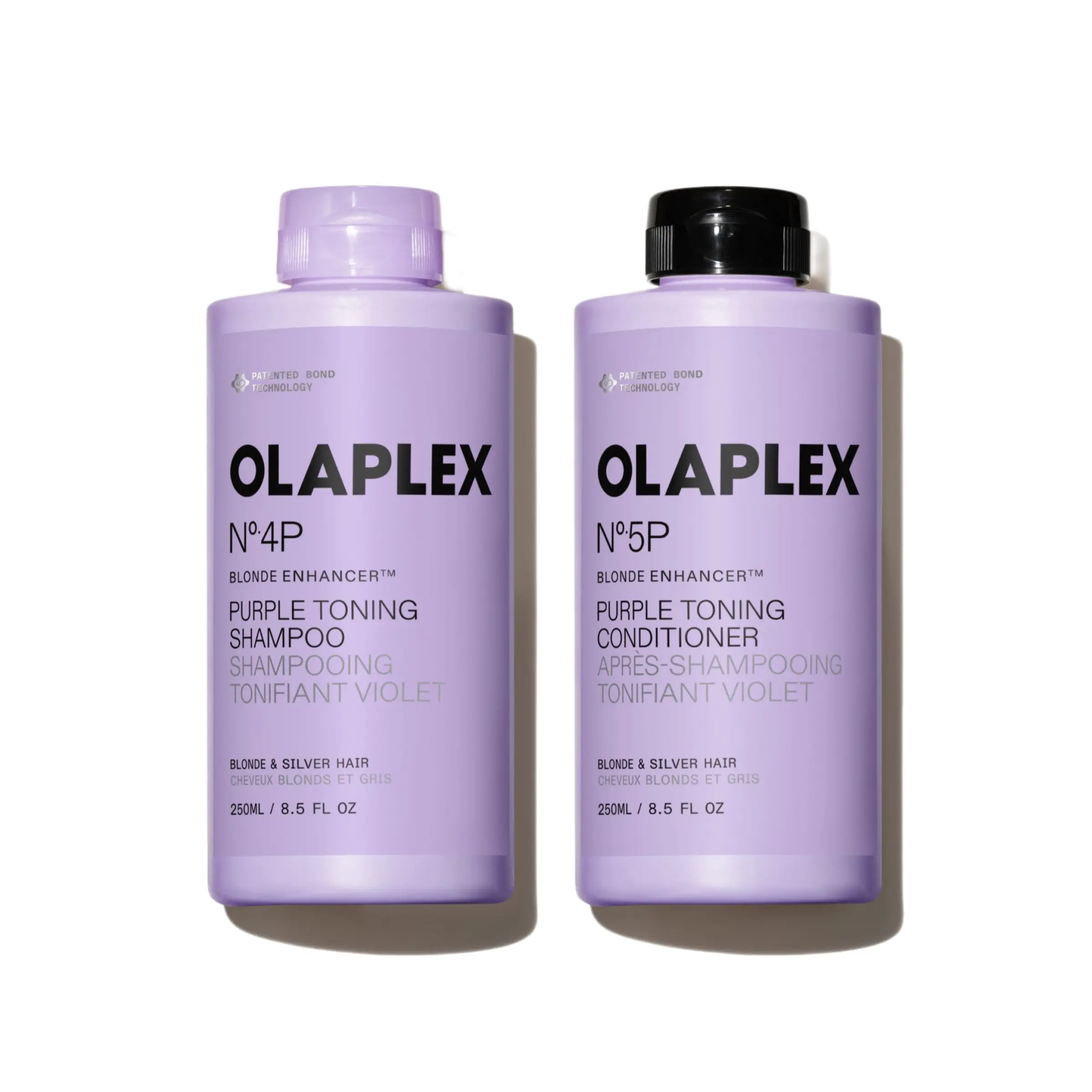 OLAPLEX Blonde + Bond Duo - Highly Concentrated Hydrating Purple Shampoo & Conditioner to Brighten, Tone, Strengthen, & Smooth