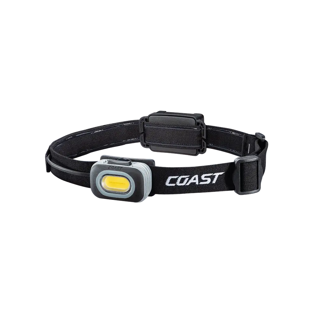 Coast RL10 560 Lumen Dual Color LED High Performance Headlamp with Flood and Spot Beams, Variable Light Control, C.O.B., Alkaline Dual Power, Non-Slip Band, 3 x AAA Included