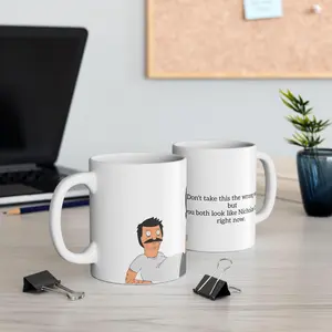 Bob’s Burgers “You both look like Nicholas Cage Right Now” Funny Animated Ceramic Mug