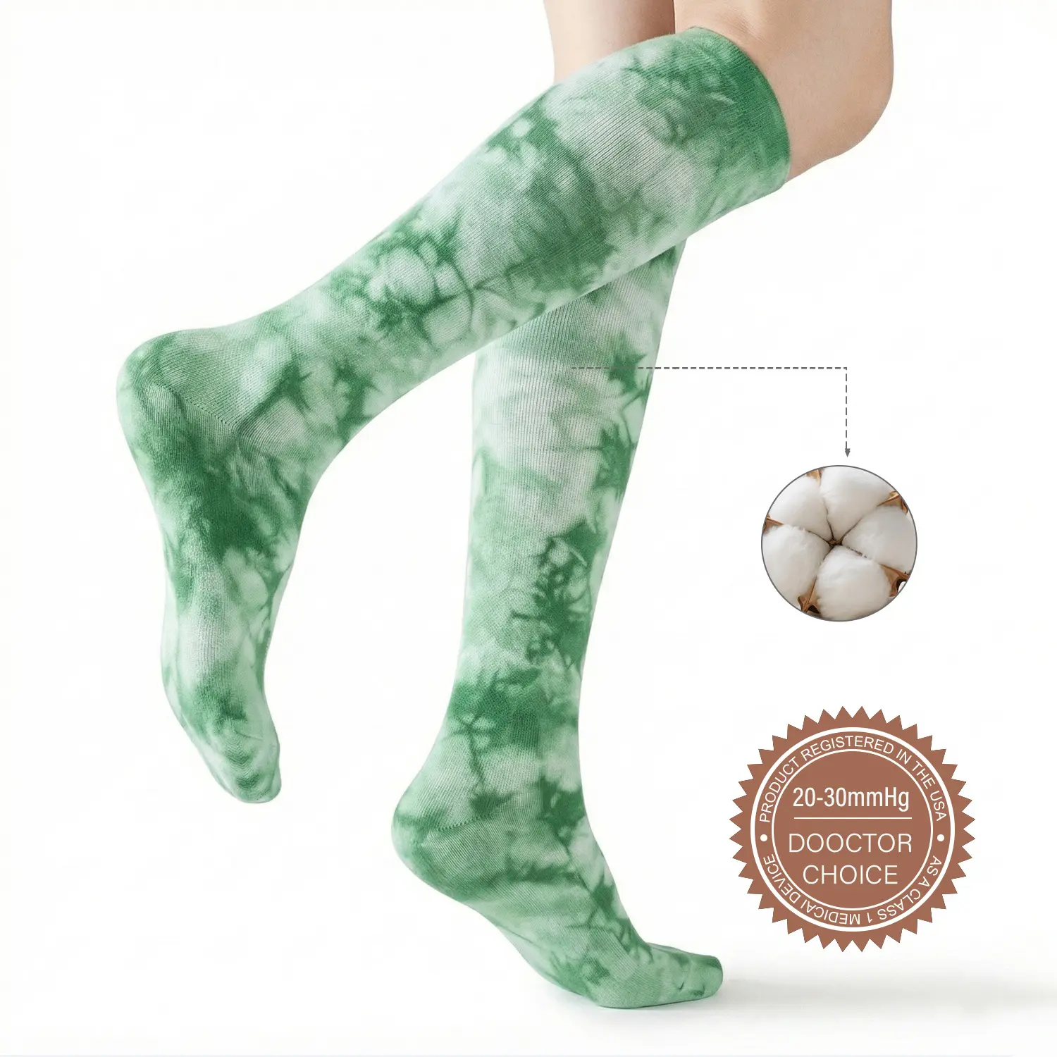 Isunie Knee-High Compression Socks for Men - 20-30mmHg Support, Soft, Breathable, Ideal for Travel, Running, All-Day Comfort, Summer Deal