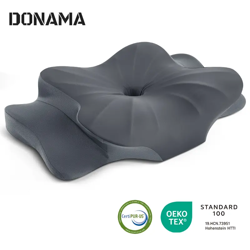 DONAMA Orthopedic Memory Foam Cervical Neck Pillow, Cooling Bedding with Dual-Height Ergonomic Design, Shoulder Pain Relief, Posture Fix for Good Posture, Removable Pillowcase, CertiPUR-US Certified 3D Pillow