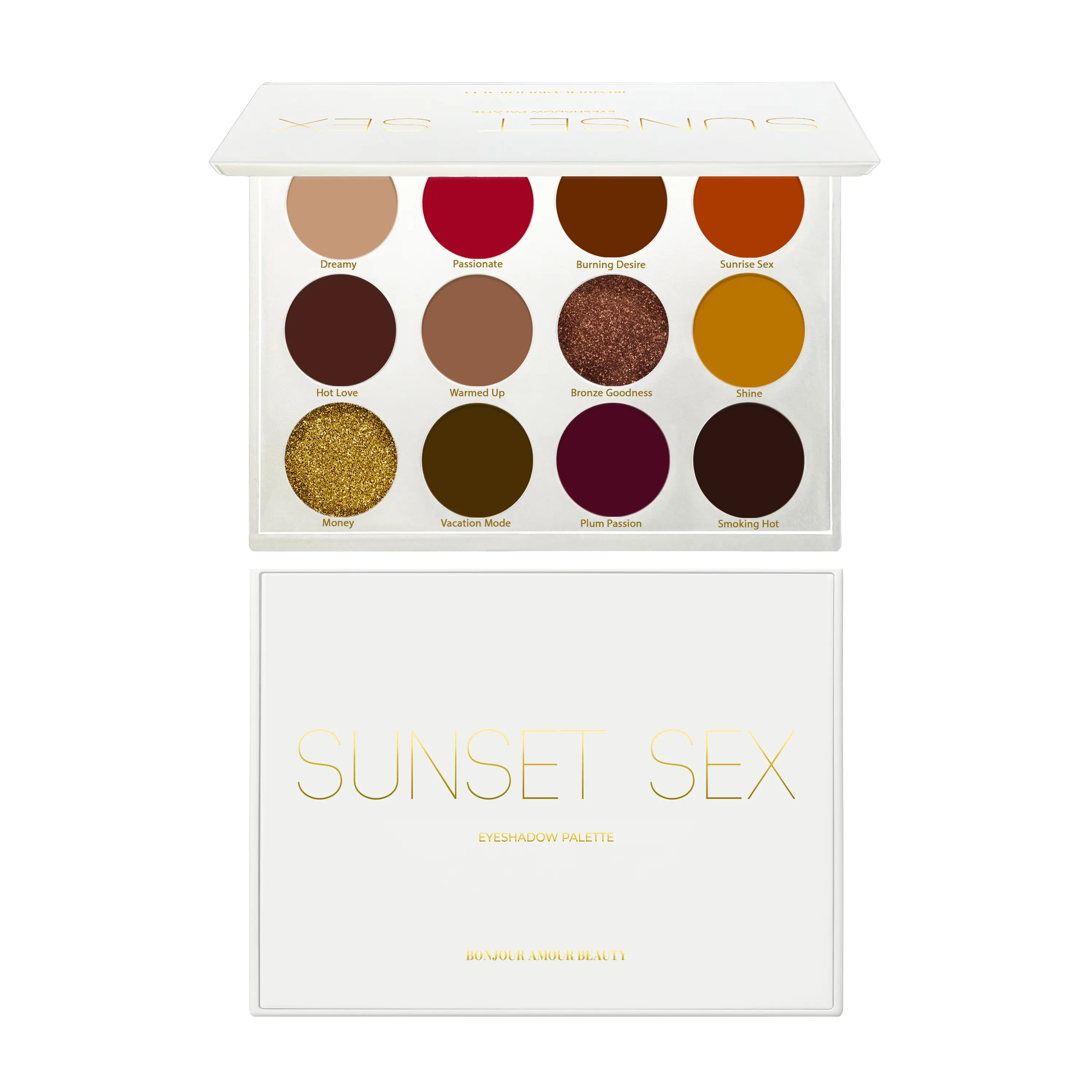 Sunset Sex Eyeshadow Palette: 12pcs Warm Tone & Golden Colors