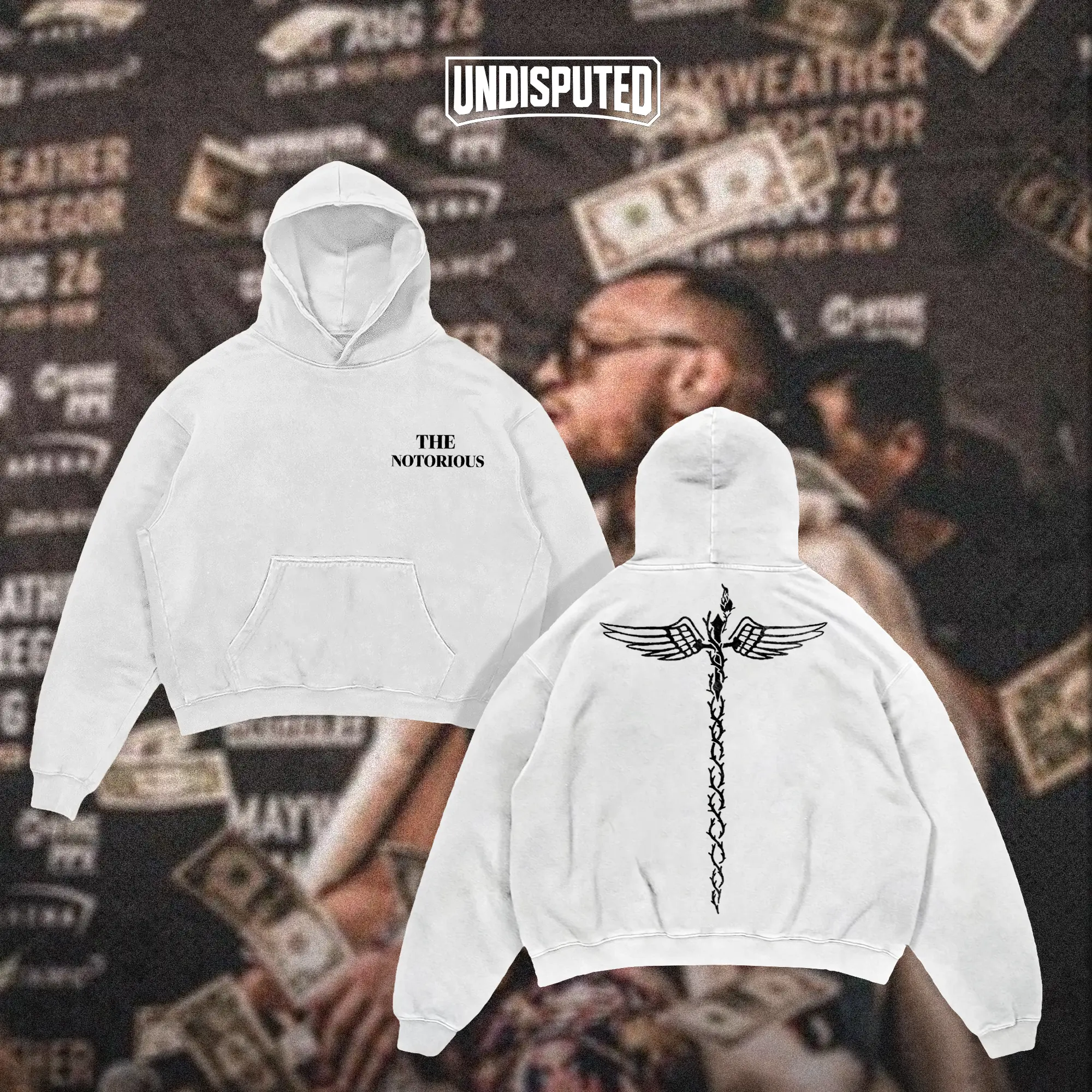 UNDISPUTED Conor McGregor The Notorious Crucifix Pose UFC Shirt MMA Tshirt Combat Sports Fan Apparel Menswear Direct-to-garment Breathable Printing