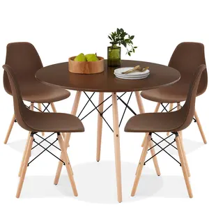 Best Choice Products 5-Piece Compact Mid-Century Modern Dining Set w/ 4 Chairs, Wooden Legs