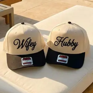 Combo 2 Hat, Couple hat, Wifey and Hubby Hat Set, Honeymoon Gifts for Couple, Embroidered Mr and Mrs Wedding Caps, Custom Bride Groom Matching Apparel