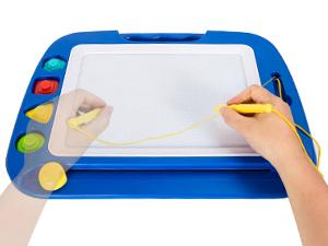 SGILE Large Magnetic Drawing Board - 16 x 13 Inches, Doodle Pad with 4 Magnetized Stamps, Non-BPA, Ergonomic Shape for Preschoolers Play
