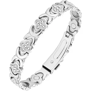 City Fashion Copper Bracelets for Women, Ultra Strength Magnetic Bracelet with 3800 Gauss Magnets & Sparkling Cubic Zirconia, Adjustable,charm bracelet Rhinestone Decorated Bangle-MothersDayGift