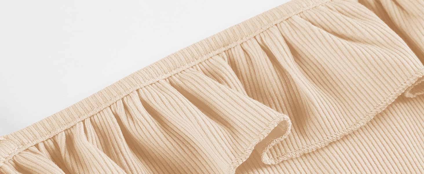 Imily Bela Womens Cute Sleeveless Tank Tops Ruffle Strap Square Neck Blouse Solid Color Knitted Camisole