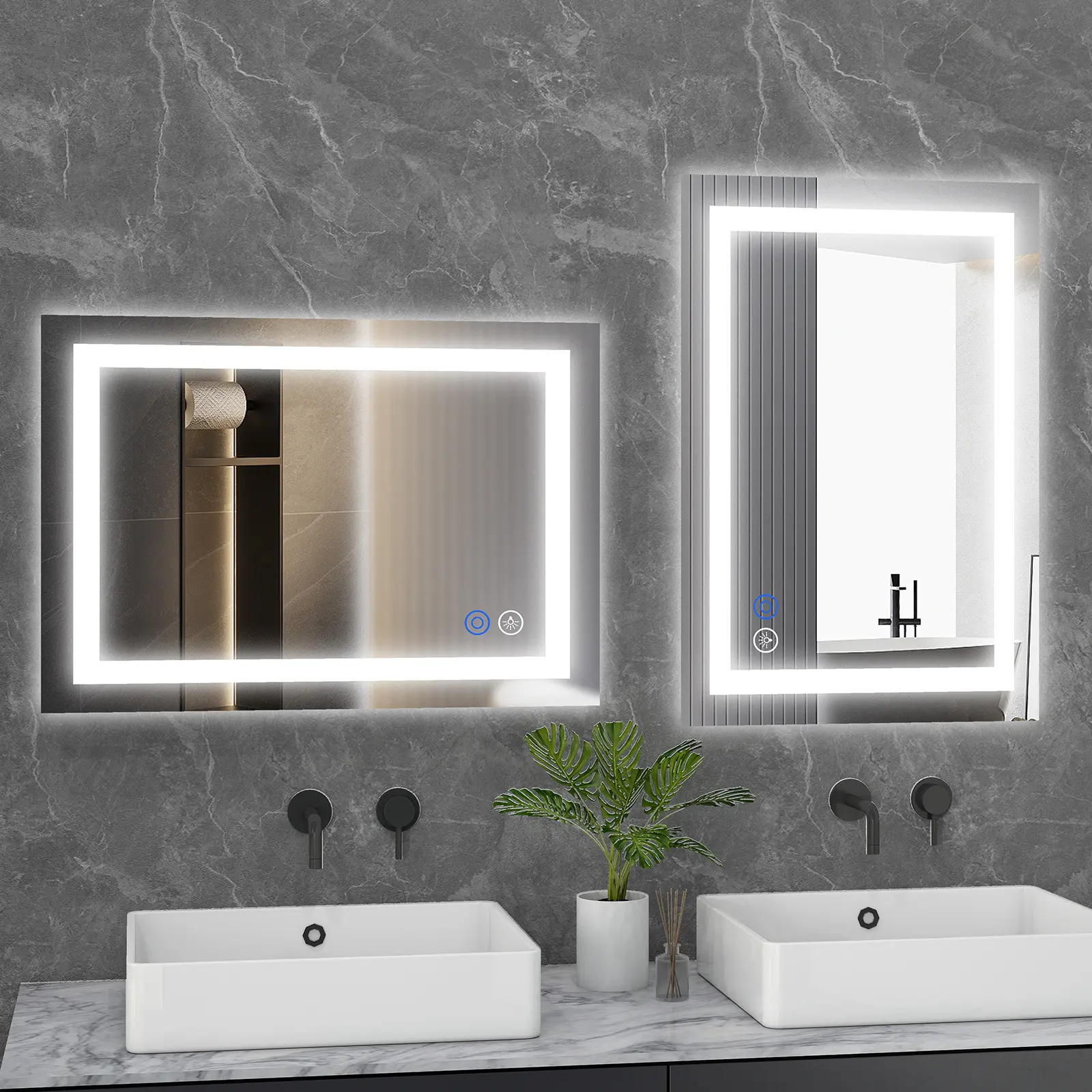 【New Size】LED Bathroom Mirror With Lights – Dimmable Anti-Fog & 3 Color Temperatures – Dual Lighting For Makeup And Shaving In Modern Bathroom,home essentials