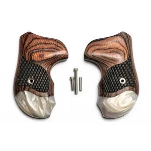 S&W J Frame Replacement Grips Real Wood & Pearl Finish Fits .38 Special & 9mm Models