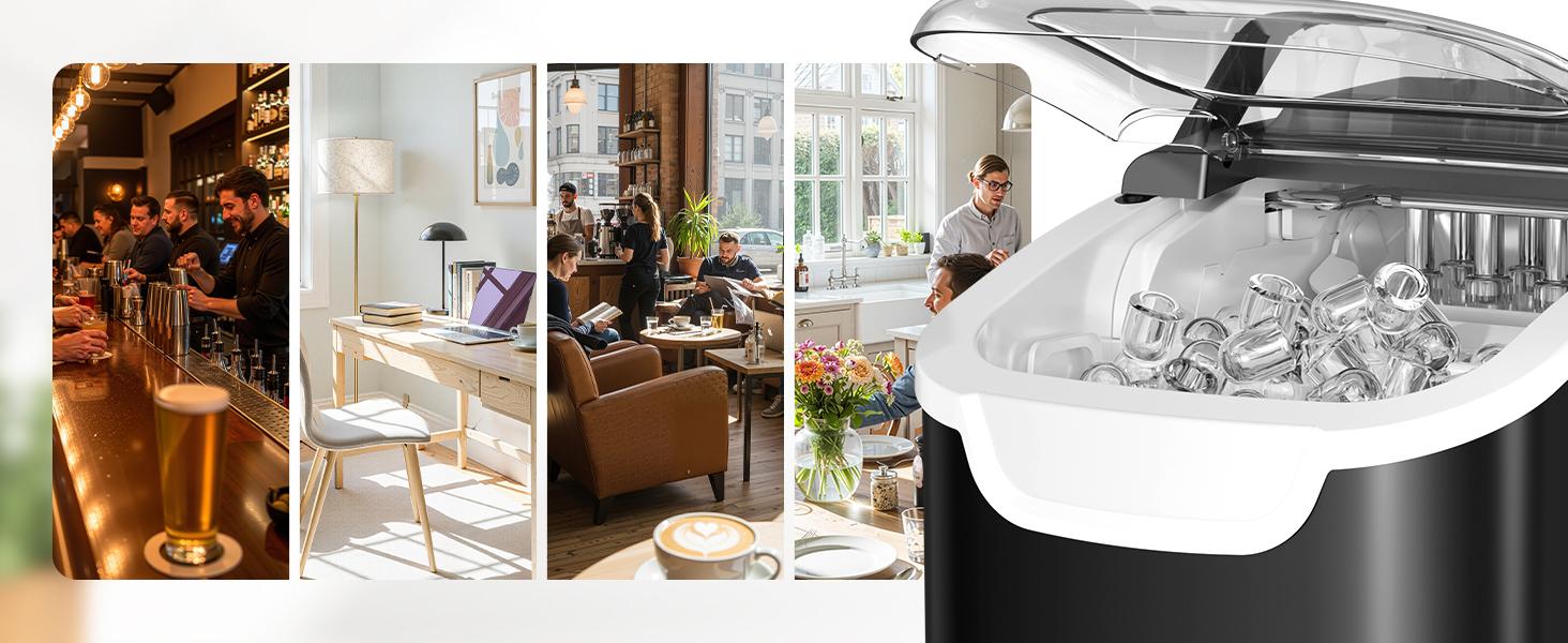 Antarctic Star Countertop Ice Maker Portable Ice Machine with Handle, 26Lbs/24H, Self-Cleaning Ice Makers, 9 Ice Cubes/6 Mins for Home Kitchen Bar Party, Black. Antarctic Star Countertop Ice Maker Portable Ice Machine with Handle, 26Lbs/24H, Self-Cleaning Ice Makers, 9 Ice Cubes/6 Mins for Home Kitchen Bar Party, Black.