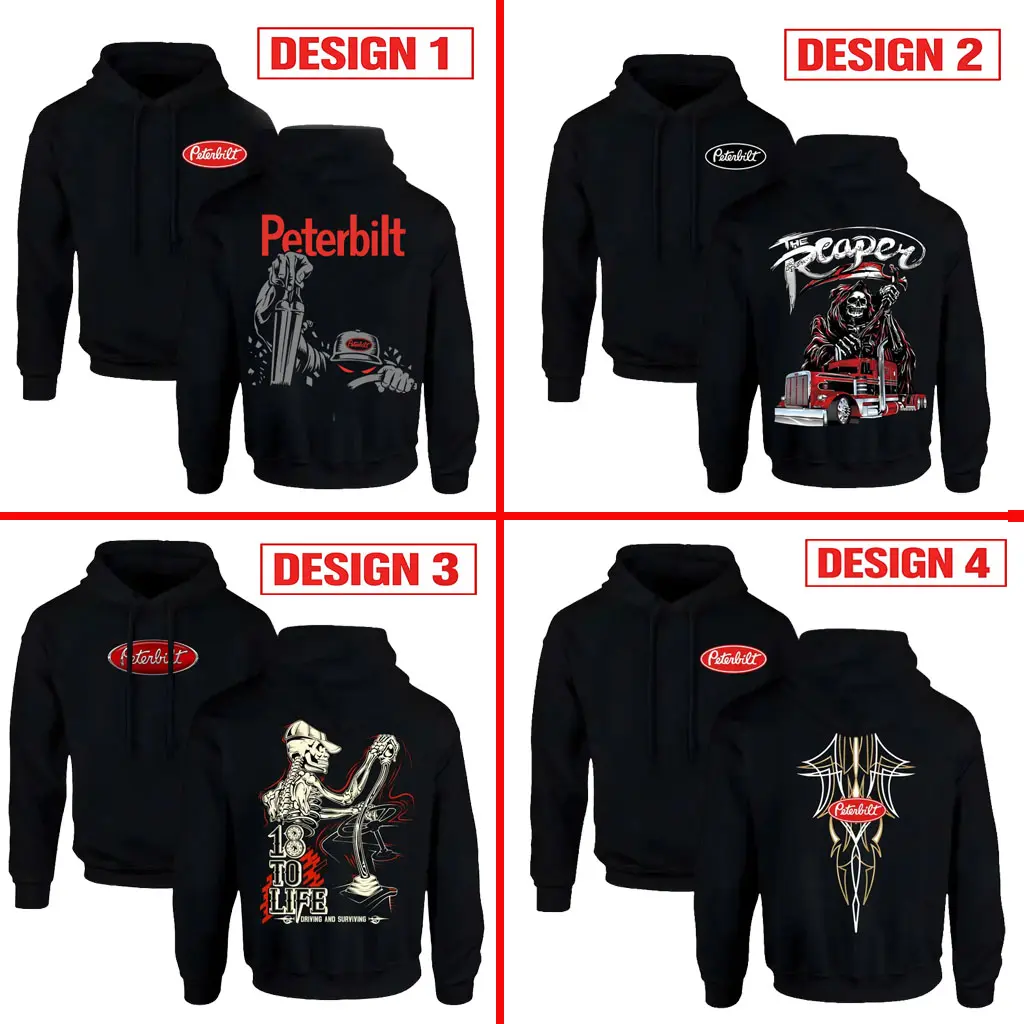 Peterbilt Logo Hoodie, Shifting Gear Graphic with Bold Magenta Print, Peterbilt Graphic Shirt For Truck Drivers & Rig Lovers, Gift for Trucker Man, Girlfriends, Hauling Crew