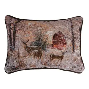 Deer Family Dusk Pillow