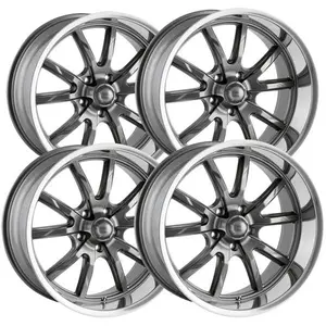(Set of 4) Staggered Ridler 650 F:17x7,R:17x8 5x114.3 +0mm Gunmetal Wheels Rims