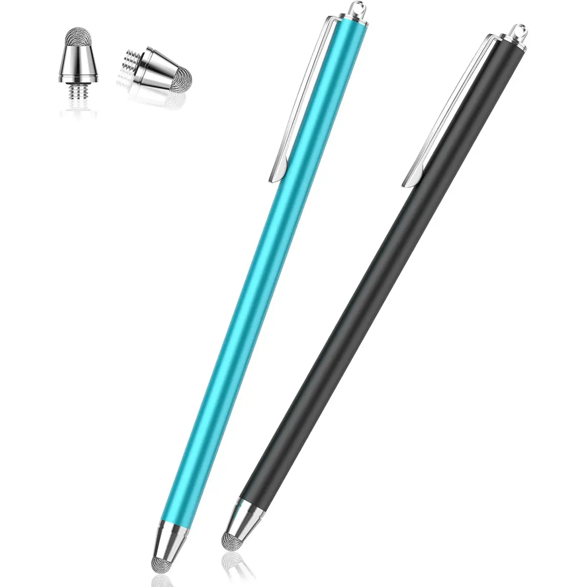 MEKO Stylus Pens for Touch Screens, 2-Pack High Sensitivity Tablet Pen with 2 Replacement Tips, Universal Capacitive Stylus Pen for iPad, iPhone, Samsung Galaxy, Huawei, Xiaomi